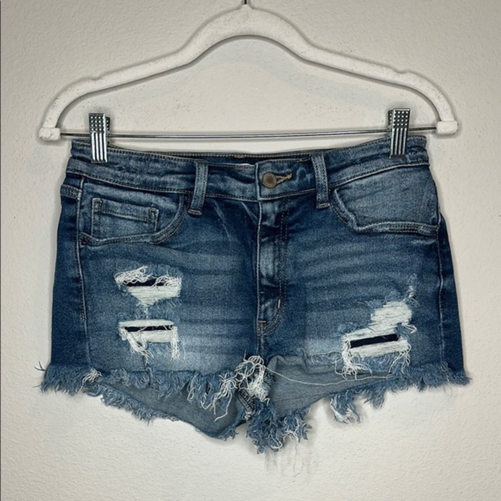 KanCan Dark Blue Ripped Jean Shorts